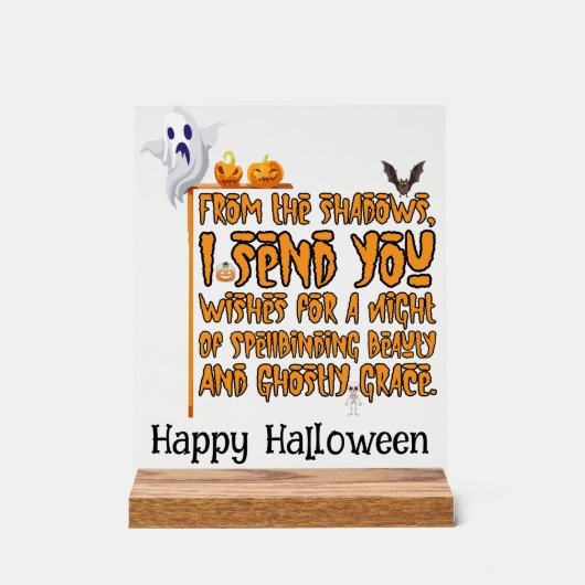 Halloween Party Ghostly Greetings アクリルサイン (正面)
