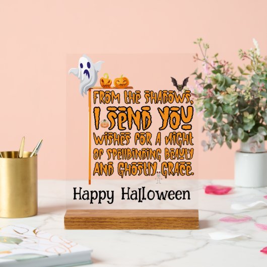 Halloween Party Ghostly Greetings アクリルサイン (ウェディング)