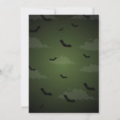 Halloween Party Green And Black Illustrative サンキューカード (裏面)