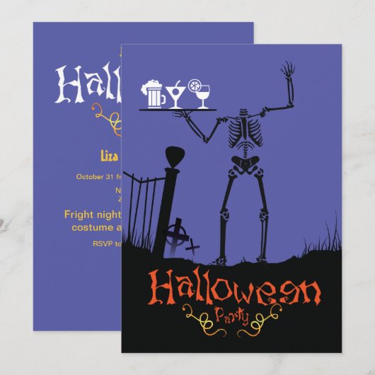 Halloween Party invitación Drinks 招待状 (正面/裏面)