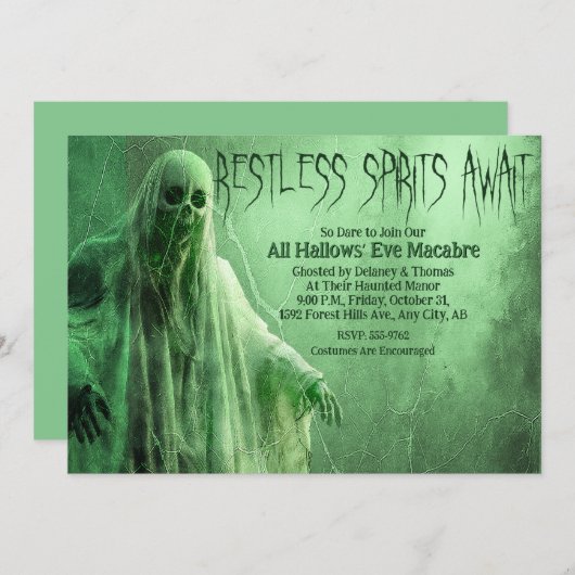 Halloween Party Invitation 招待状 (正面/裏面)