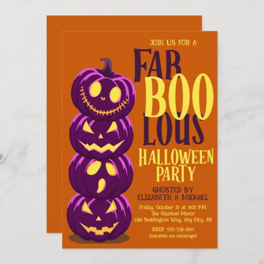 Halloween Party Invitation 招待状 (正面/裏面)