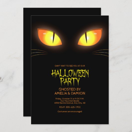 Halloween Party Invitation 招待状 (正面/裏面)