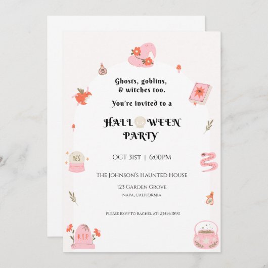 Halloween Party Invitation 招待状 (正面/裏面)