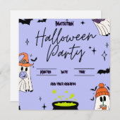 Halloween party invitation card セーブザデート (正面/裏面)