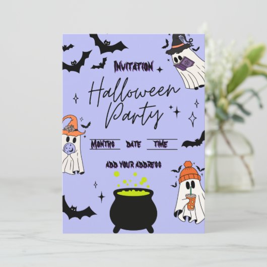 Halloween party invitation card 招待状 (スタンド正面)