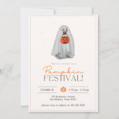 Halloween Party Invitation, ghost dog 招待状 (正面)