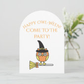 Halloween Party Invitation Owl Witch 招待状 (スタンド正面)