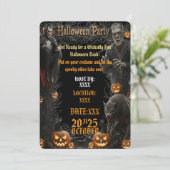 Halloween Party Invitation Spooky Monsters Frame 招待状 (スタンド正面)