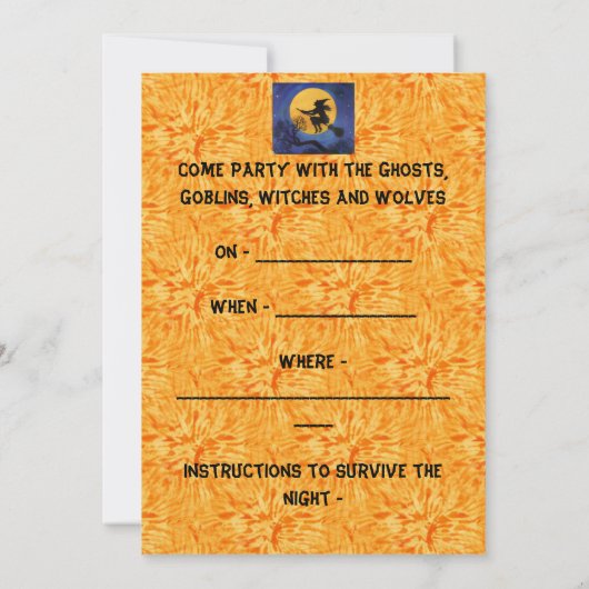 Halloween party invitation - witches  (裏面)