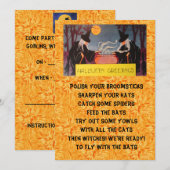 Halloween party invitation - witches  (正面/裏面)