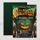 Halloween Party Invite | Elegant Pumpkin Card 招待状 (正面/裏面)