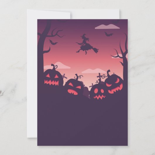 Halloween Party Invite Ghosts Pumpkins Wicthes 招待状 (裏面)