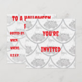 Halloween Party Invite in Skull and Cow 招待状 (正面/裏面)