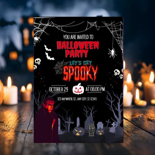 Halloween Party Let's Get Spooky  招待状
