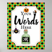 halloween party sign create your own ポスター (正面)