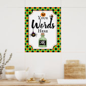 halloween party sign create your own ポスター (キッチン)