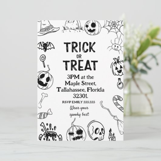 Halloween Party,Trick or Treat spooky Invitation 招待状 (スタンド正面)