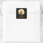 Halloween Party with Haunted House and Ghosts スクエアシール (バッグ)