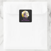 Halloween Party with Haunted House and Ghosts スクエアシール (バッグ)