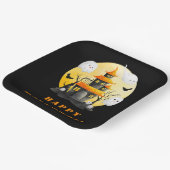 Halloween Party with Haunted House and Ghosts ペーパープレート (傾斜あり)