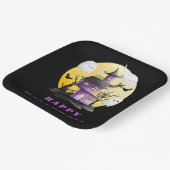 Halloween Party with Haunted House and Ghosts ペーパープレート (傾斜あり)