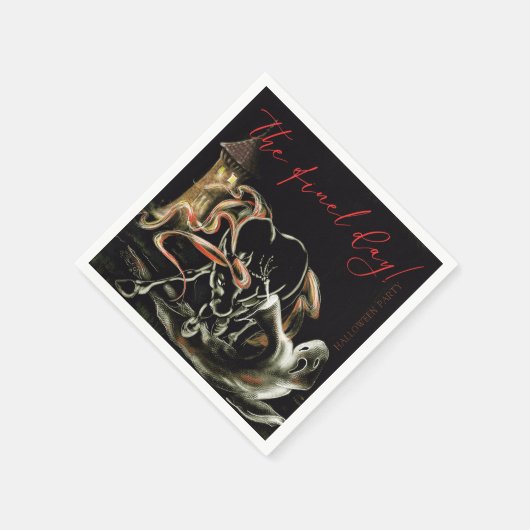 Halloween Partyservietten mit Geisterpferd スタンダードカクテルナプキン (角)