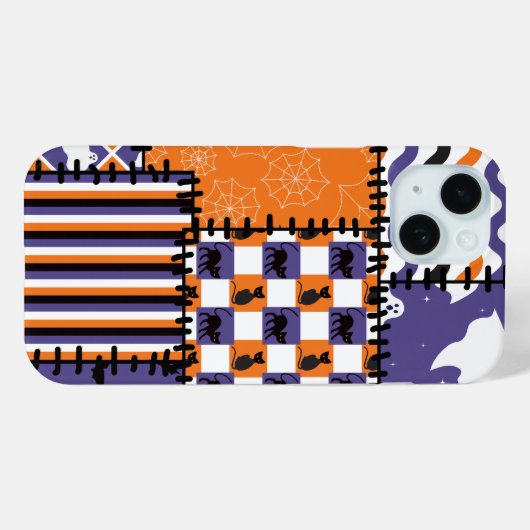 Halloween Patchwork Cats Ghosts Case-Mate iPhoneケース (裏面 (横))