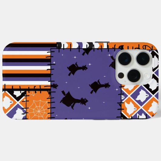 Halloween Patchwork Witches Cats Case-Mate iPhoneケース (裏面 (横))