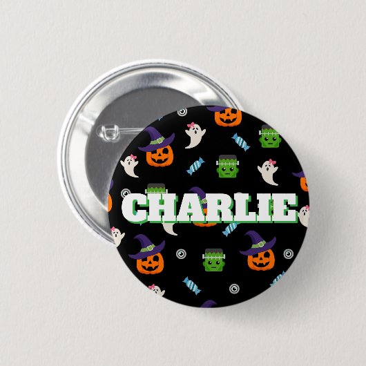 Halloween Pattern Party Favor Button 缶バッジ (正面&裏面)
