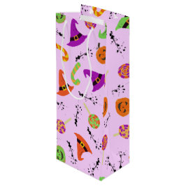 Halloween Pattern Purple Background Wine Gift Bag ワインギフトバッグ