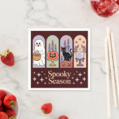 Halloween Pattern Spooky Season スタンダードカクテルナプキン (インサイチュ)