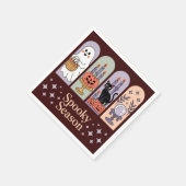 Halloween Pattern Spooky Season スタンダードカクテルナプキン (角)