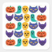 Halloween Pattern Sticker スクエアシール (正面)