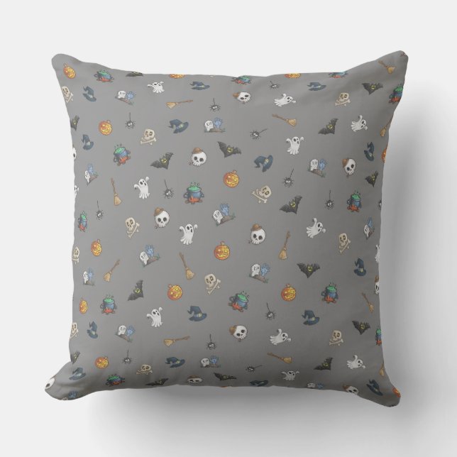 Halloween Pattern Throw Pillow アウトドアクッション (正面)