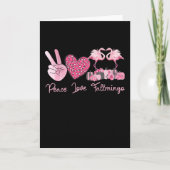 Halloween Peace Love Fallmingo Flamingo Pumpkin カード (正面)