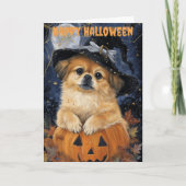 Halloween Pekingese Dog シーズンカード (正面)