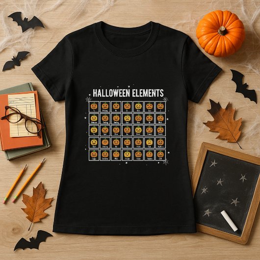 Halloween Periodic Table of Pumpkins Chemistry  Tシャツ