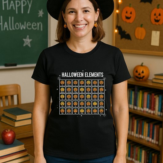 Halloween Periodic Table of Pumpkins Chemistry  Tシャツ