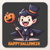 Halloween - Petit vampire enfantin スクエアペーパーコースター (正面)