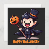 Halloween - Petit vampire enfantin 招待状 (正面/裏面)