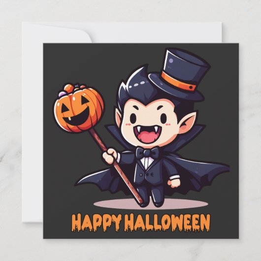 Halloween - Petit vampire enfantin 招待状 (正面)