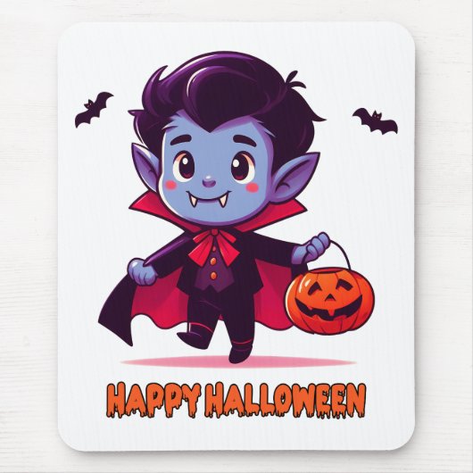 Halloween - Petit Vampire et citrouille マウスパッド (正面)