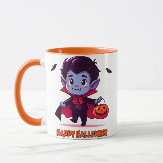 Halloween - Petit Vampire et citrouille マグカップ (左)