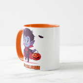 Halloween - Petit Vampire et citrouille マグカップ (正面左)
