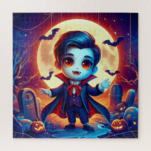 Halloween - petit vampire mignon ジグソーパズル (縦)