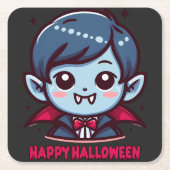Halloween - Petit vampire mignon スクエアペーパーコースター (正面)