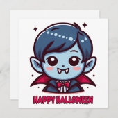 Halloween - Petit vampire mignon 招待状 (正面/裏面)