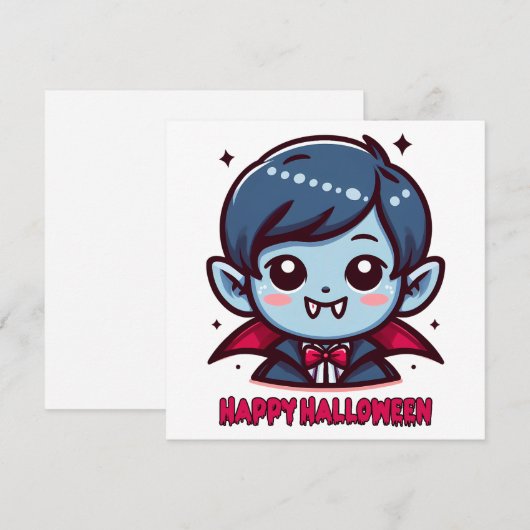 Halloween - Petit vampire mignon 招待状 (正面/裏面)