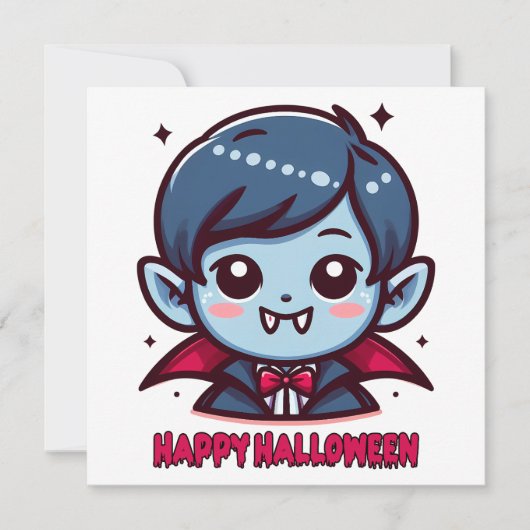 Halloween - Petit vampire mignon 招待状 (正面)